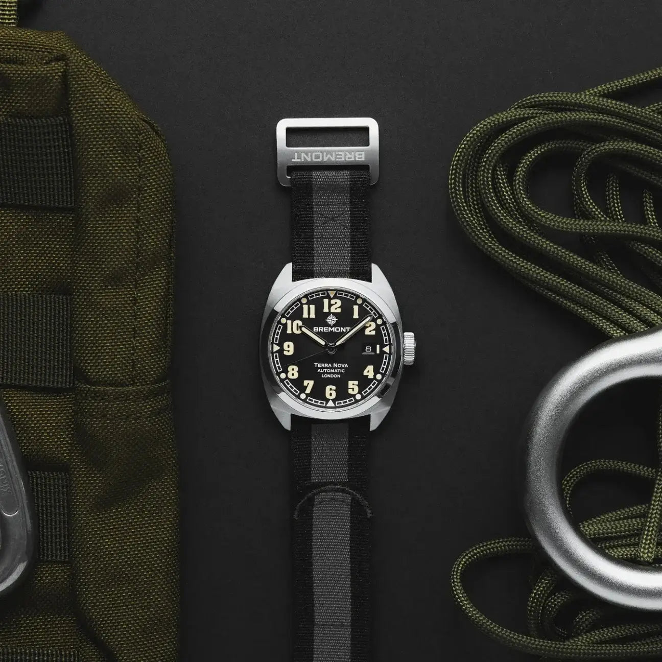 Bremont  Terra Nova Date TN40-DT-SS-BK-N-S Bandiera Jewellers