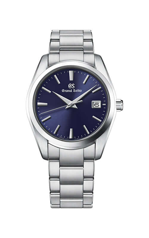 Silver watch with a blue dial on a white background

Grand Seiko Heritage Collection SBGX265G Bandiera Jewellers 