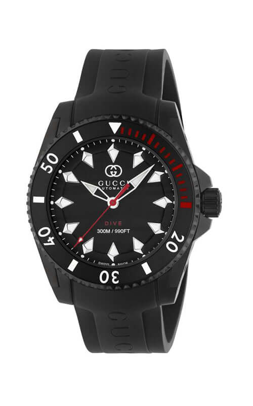 GUCCI Dive LG Black PVD Watch YA136361 Bandiera Jewellers