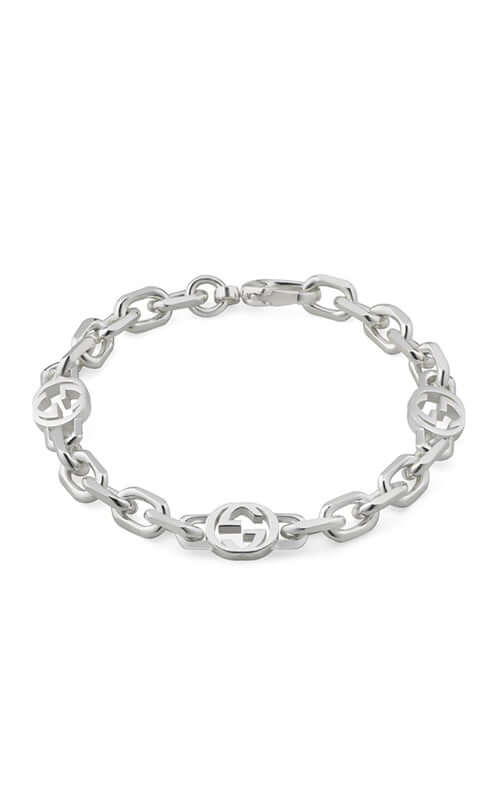 GUCCI Silver Interlocking G Bracelet Shiny YBA620798002 Bandiera Jewellers