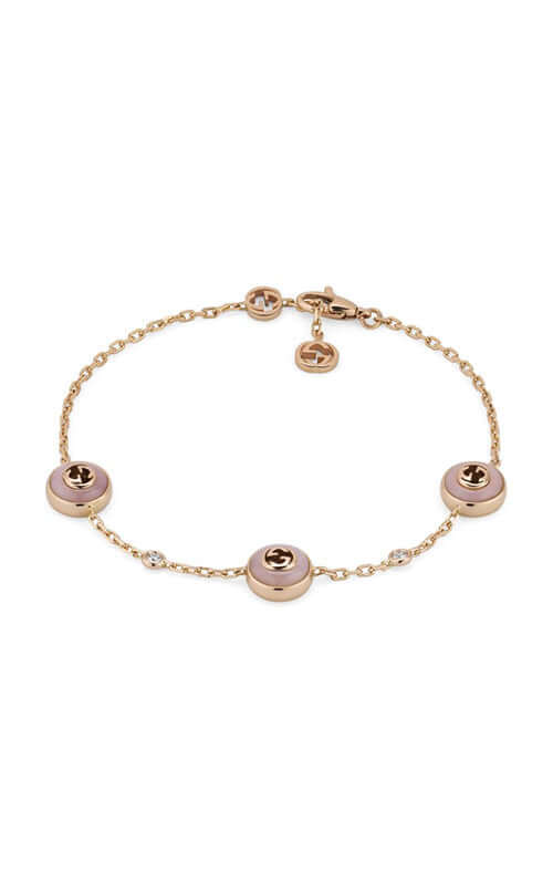Gucci Interlocking Pink Opal Gold Bracelet YBA831861001 Bandiera Jewellers