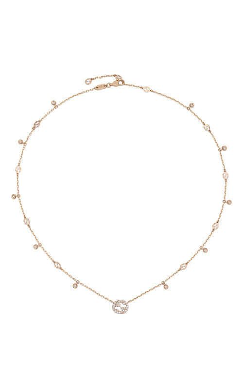 GUCCI Interlocking G diamond necklace YBB72940200200U Bandiera Jewellers