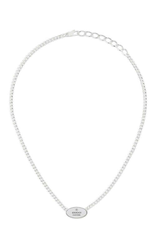 GUCCI Trademark Necklace with Oval Tag Sterling Silver YBB79714200100U Bandiera Jewellers