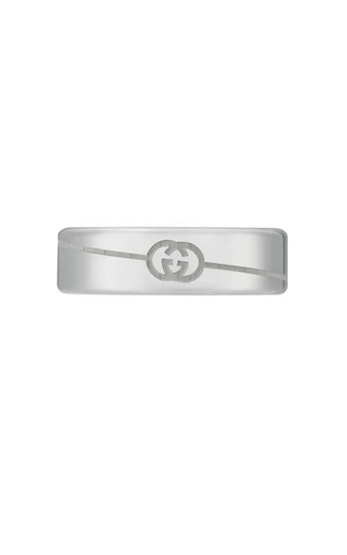 GUCCI Diagonal Interlocking G Silver Ring YBC774052001 Bandiera Jewellers