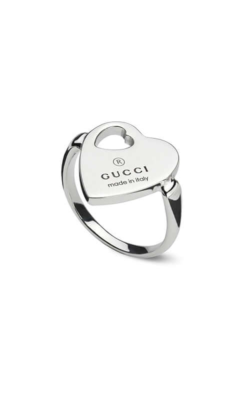 GUCCI Trademark Heart Sterling Silver Ring YBC796357001 Bandiera Jewellers