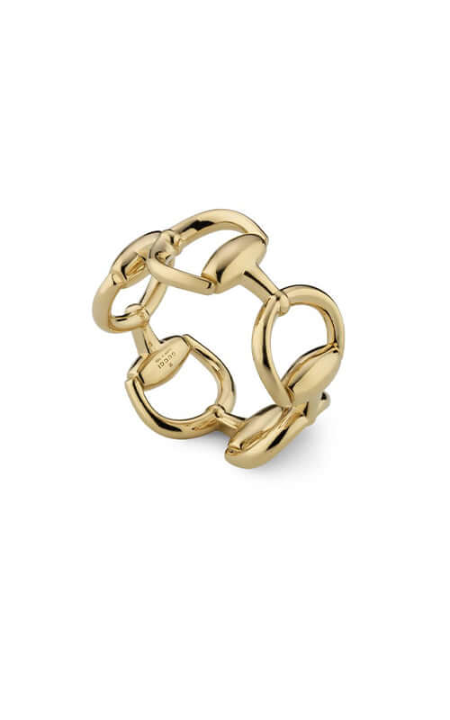 GUCCI 18K Horsebit Yellow Gold Ring YBC831316001 Bandiera Jewellers