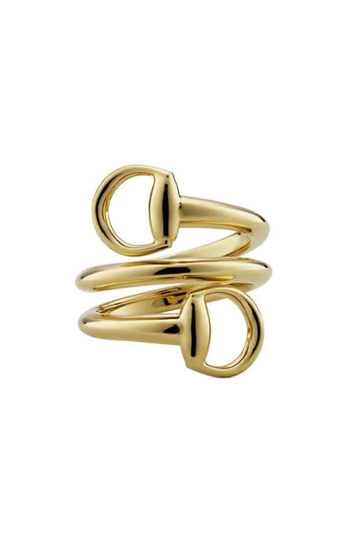 GUCCI 18K Horsebit Yellow Gold Ring YBC837799001 Bandiera Jewellers