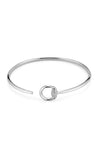 Silver bracelet with a small round charm on a white background

GUCCI Horsebit 18Kt Diamond Cuff Bracelet YBA832971001 Bandiera Jewellers
