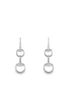 Pair of silver earrings on a white background

Gucci Horsebit 18Kt Diamond Earrings YBD83763300100U Bandiera Jewellers