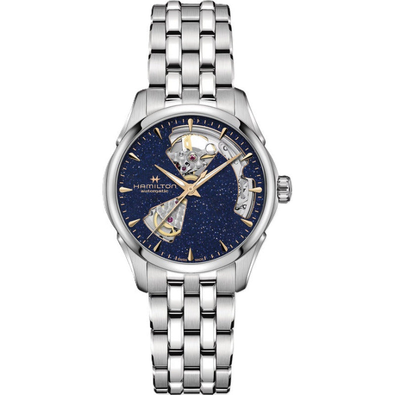 Hamilton Jazzmaster Open Heart Lady's Watch Blue aventurine Bandiera