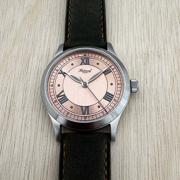 HABRING² Erwin Classic Roman Markers Salmon Dial