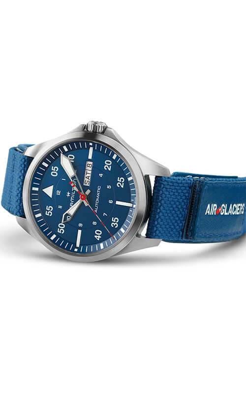 HAMILTON Khaki Aviation Pilot Day Date Auto AIR-GLACIERS EDITION H64655941 Bandiera Jewellers