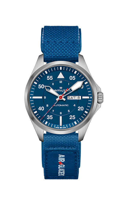 HAMILTON Khaki Aviation Pilot Day Date Auto AIR-GLACIERS EDITION H64655941 Bandiera Jewellers