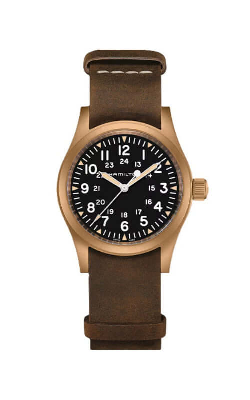 Hamilton Khaki Field Mechanical Bronze Watch H69459530 Bandiera Jewellers