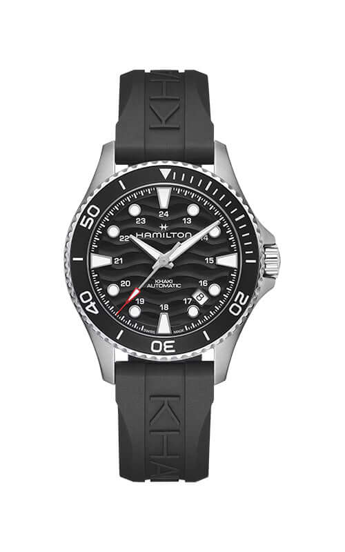 Hamilton watch with black rubber strap on a white background

Hamilton Khaki Navy Scuba Automatic H82415330