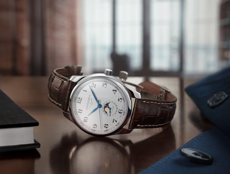 Longines watch with brown leather strap on a white background

Longines Master Collection L29094783 | Bandiera Jewellers