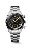 Silver watch with black face on a white background

Longines Spirit Pilot Flyback L37214536 Bandiera Jewellers