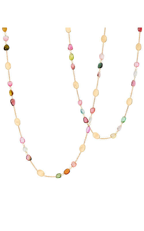 Marco Bicego Lunaria Colour Long Tourmaline Necklace CB2868-TM01-Y Bandiera Jewellers