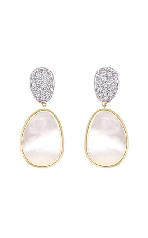 Marco Bicego Lunaria Earrings Yellow Gold and Diamond OB1403 B MPW Bandiera Jewellers
