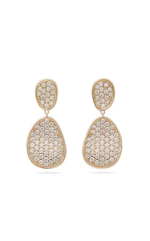 Marco Bicego Lunaria Gold and Diamonds Earrings OB1432-B-YW | Bandiera