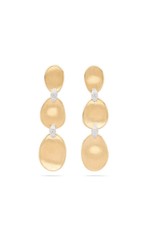 Gold earrings with three layered drops on a white background

Marco Bicego Lunaria Diamonds Earrings OB1461_B_YW Bandiera Jewellers