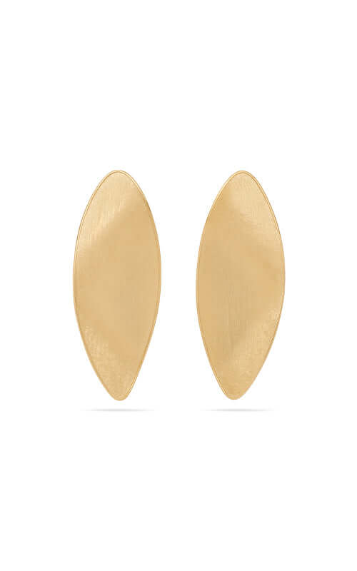 Pair of gold earrings on a white background 

Marco Bicego Lunaria Twist Earrings OB1915_Y Bandiera Jewellers
