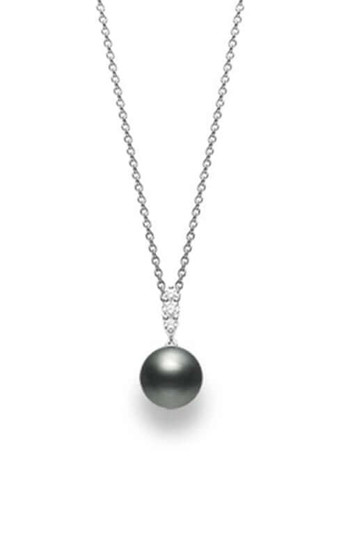 Mikimoto Morning Dew Black South Sea Pearl &amp; Diamond Pendant MPA10383BDXW Bandiera Jewellers