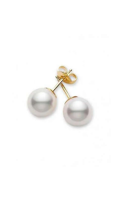 Pearl earrings with gold posts on a white background

Mikimoto Stud Earrings Akoya Pearl White PES702K Bandiera Jewellerss