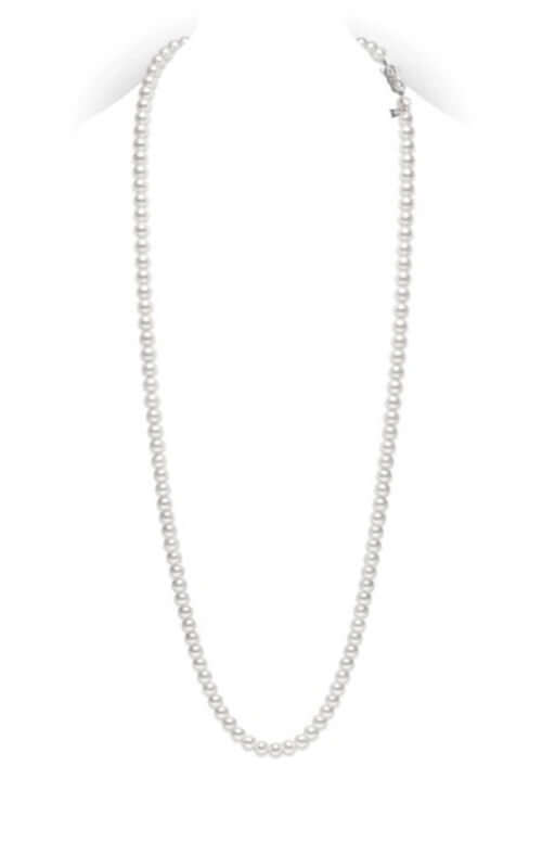 Silver chain necklace on a white background

Mikimoto Strand Necklace Akoya Pearls White 8.5x8mm A 32" U85132W Bandiera Jewellers