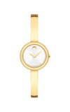 Gold wristwatch with a white face on a white background

Movado Museum Bangle 0608063 Bandiera Jewellers