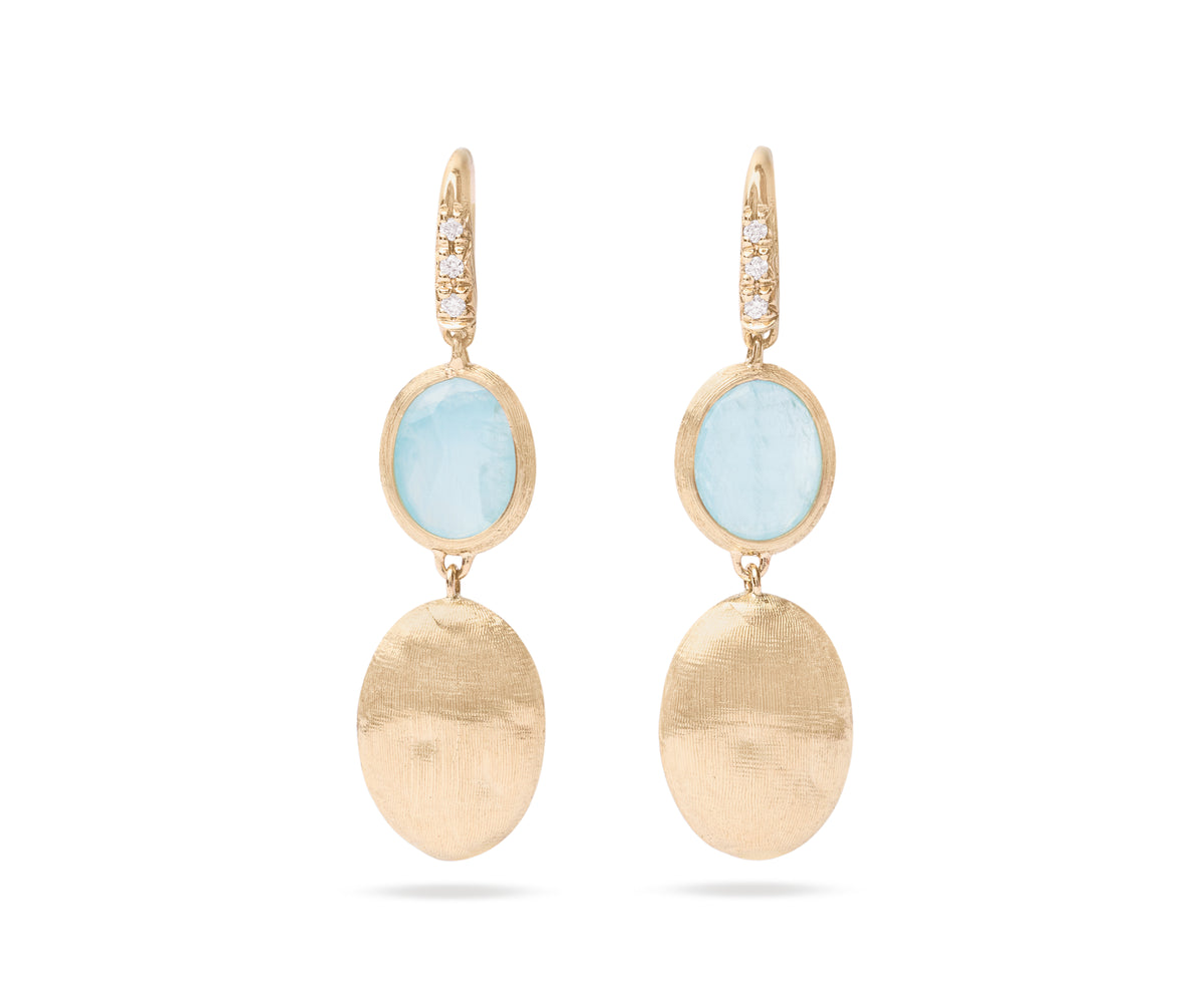 Marco Bicego Siviglia Earrings Aquamarine and Diamonds OB1289-AB-AQ01-Y Bandiera Jewellers