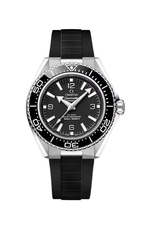 Black watch with a silver case on a white background

Omega Seamaster Planet Ocean 600M 217.32.42.21.01.001 Bandiera Jewellers