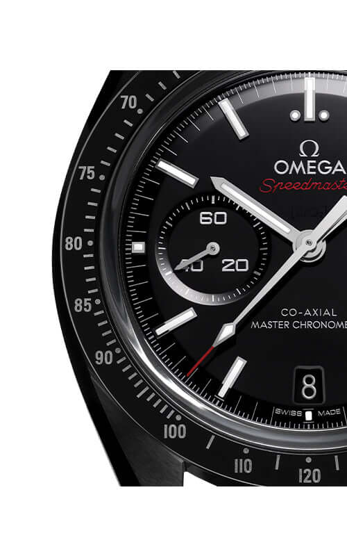 Omega Speedmaster watch with black dial and detailed design

Omega Speedmaster Dark Side of the Moon 310.92.44.51.01.002 Bandiera Jewellers