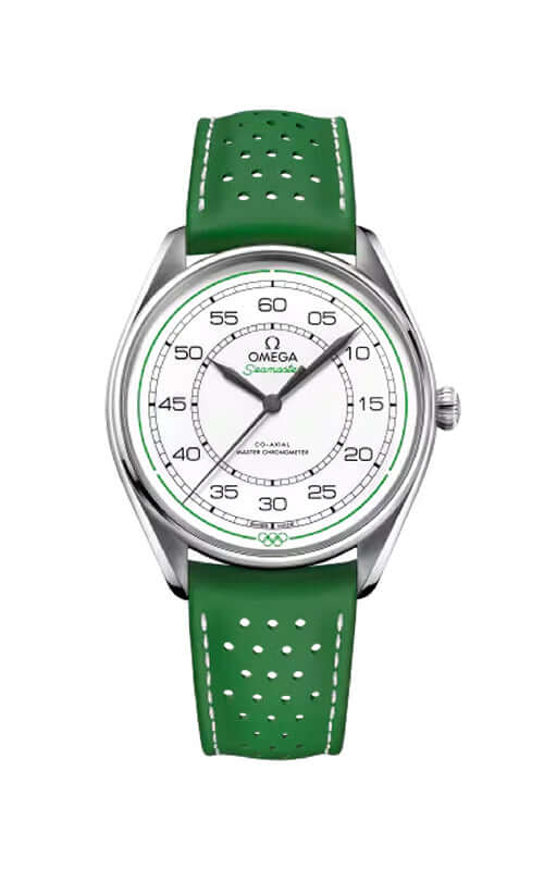 Green watch with white dial on a white background

Omega Specialties - Olympic Official Timekeeper LTD BOX SET 522.32.40.20.04.005 Bandiera Jewellers