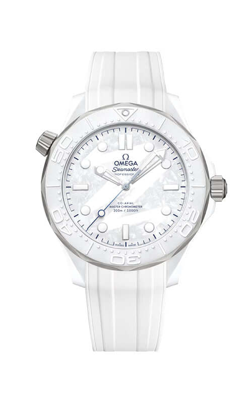 Omega watch with white face and strap on a white background

Omega Speedmaster Milano Cortina 522.92.44.20.04.001 Bandiera Jewellers