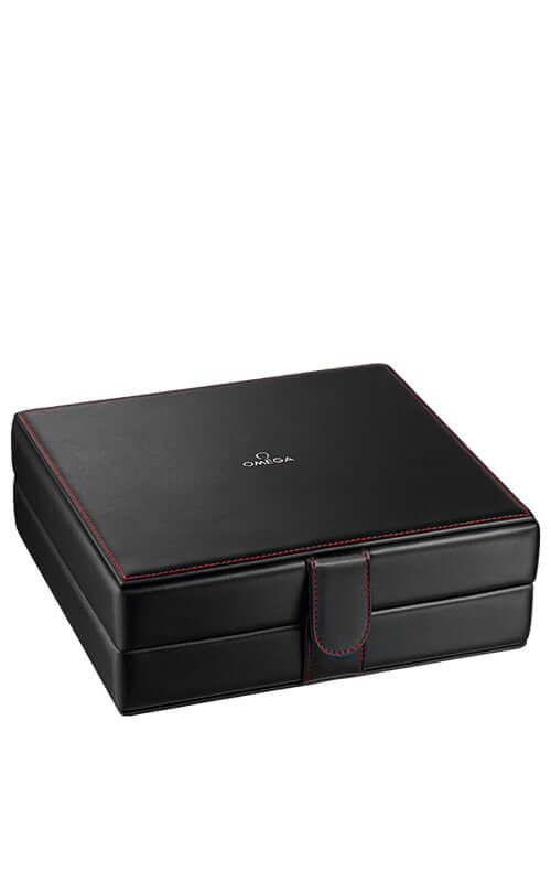 Omega Fine Leather Watch Case - Black, 3 pieces 7070310013