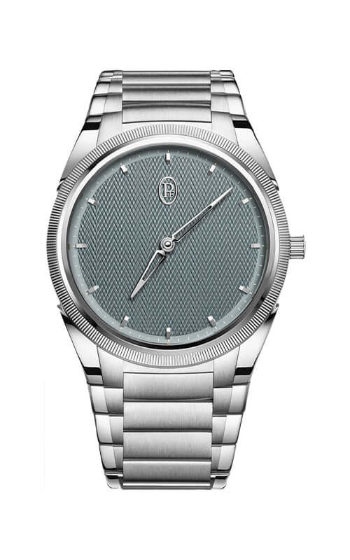 Silver watch with a gray face on a white background

Parmigiani Fleurier TONDA PF Micro Rotor Steel PFC914-1020023-100182 Bandiera Jewellers