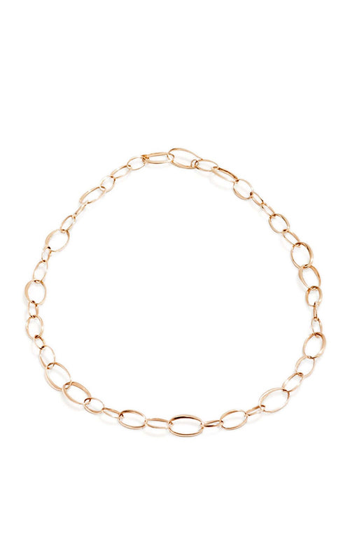 Gold chain necklace on a white background

Pomellato Catene Necklace Rose Gold PCA7010O700000000 Bandiera Jewellers