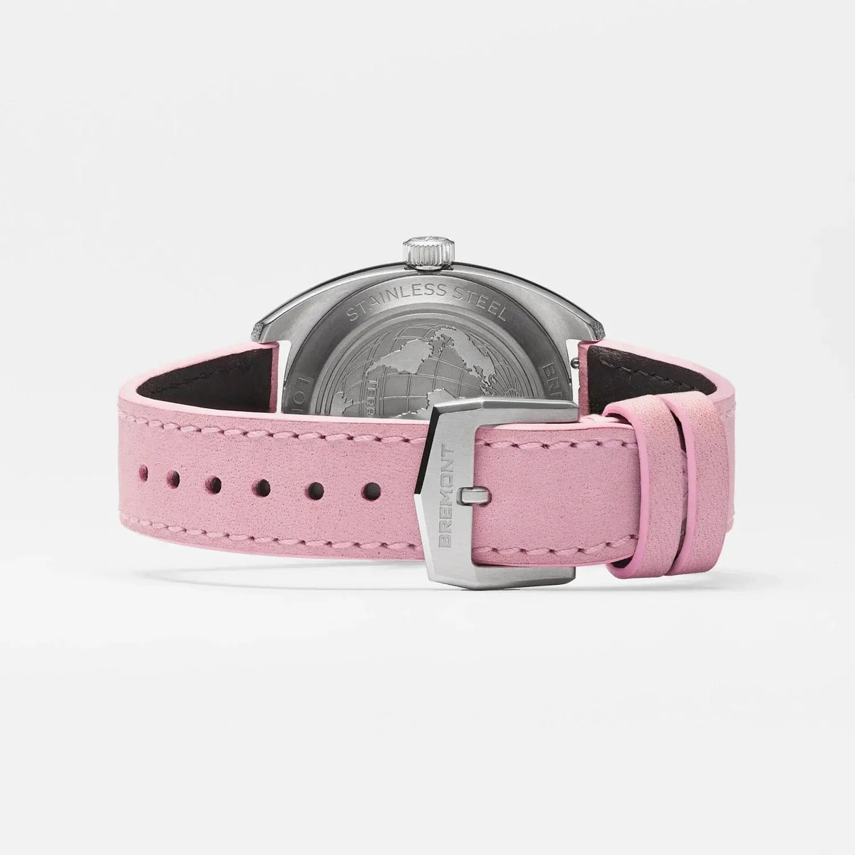Bremont Terra Nova 35mm Jumping Hour Frosted Pink Leather Strap TN35-JH-FS-PK-L-S Bandiera Jewellers