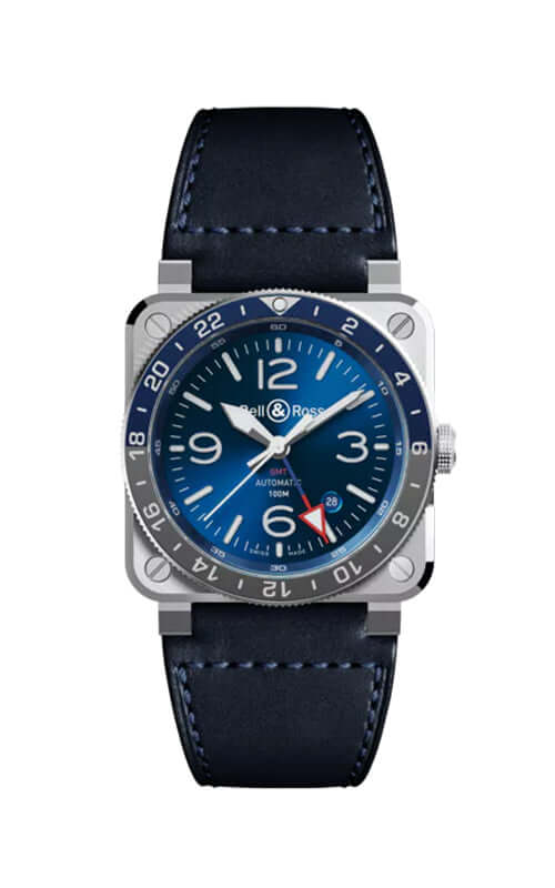 Bell &amp; Ross BR-03 GMT BRO393-BLU-ST/SCA / Bandiera Jewellers