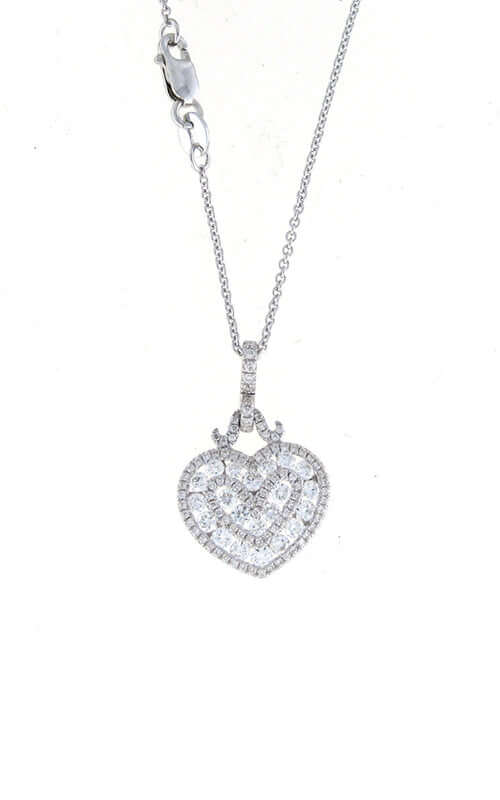 Roberto Coin White Gold Diamond Heart Pendant Necklace Bandiera Jewellers