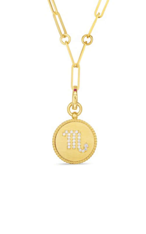 Roberto Coin Scorpio Zodiac Medallion Necklace 7773105AY1908 Bandiera Jewellers