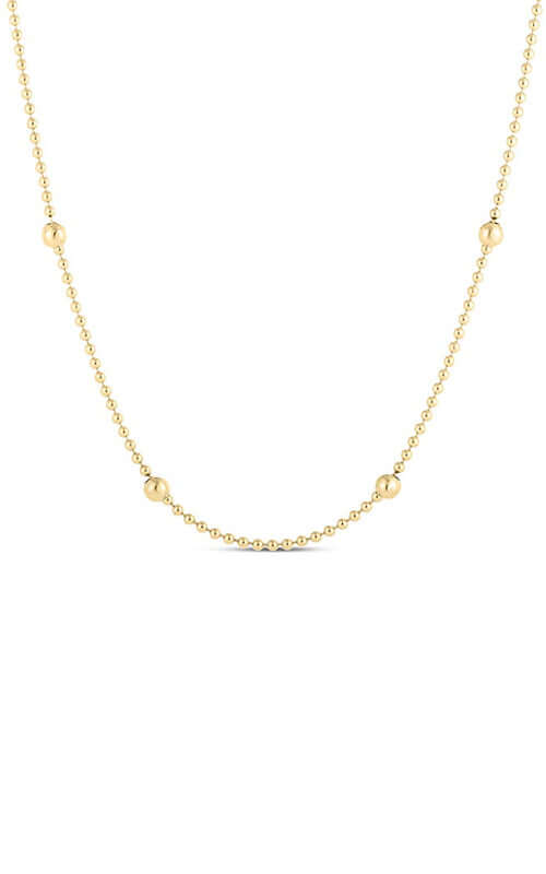 Robert Coin Yellow Gold Station Necklace 7773335AY170 Bandiera Jewellers