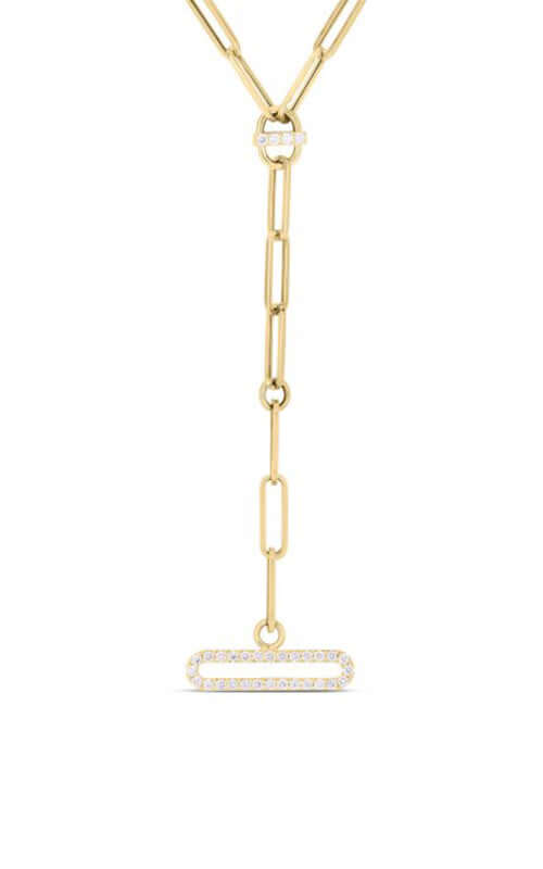 Roberto Coin Venetian Princess Gold & Diamonds Paperclip Necklace 7773509AY16X Bandiera Jewellers