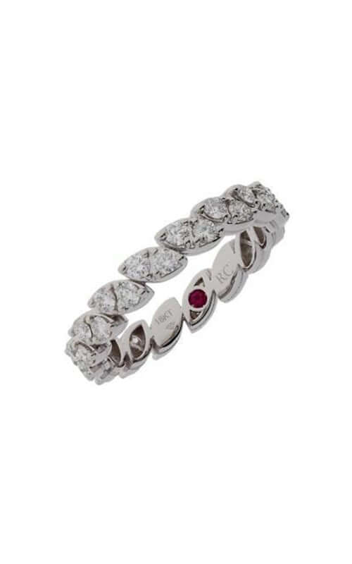 Roberto Coin 18k White Gold Swirl Ring with Diamonds 8882878AW65X Bandiera Jewellers