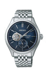 Seiko Presage watch with blue face and silver metal strap on a white background

Seiko Presage Classic Series SPB527J1 Bandiera Jewellers