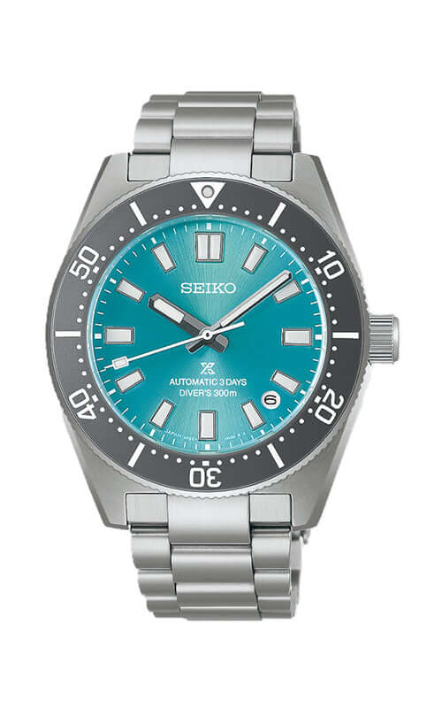 Seiko watch with blue dial and silver metal strap on a white background

Seiko Prospex Sea Ltd Edition SPB545J1 Bandiera Jewellers