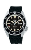 Seiko watch with black strap and black dial on a white background

Seiko 5 Sports Mens SKX Sports Style SRPD73K2J Bandiera Jewellers