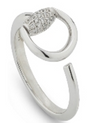 GUCCI HORSEBIT 18k White Gold & DIAMONDS Ring YBC8323240010