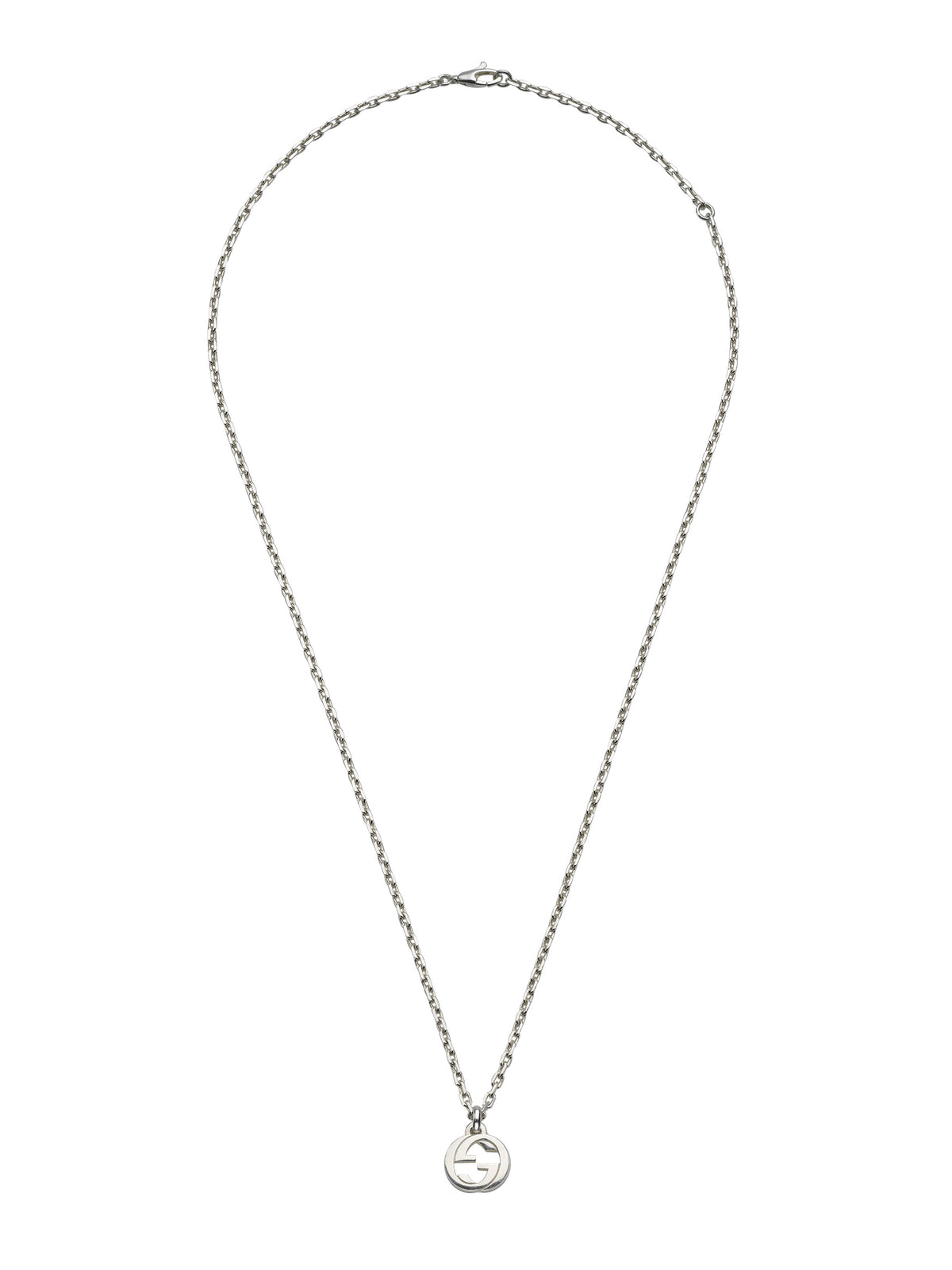 GUCCI Interlocking Silver Necklace YBB79635500100